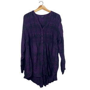 Women's Purple and Black Torrid Long Sleeve Shirt 2